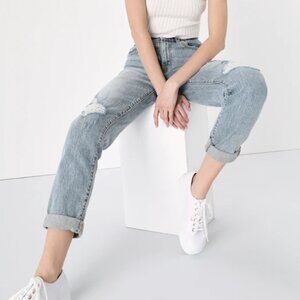 Loverboy Light Wash High-Rise Distressed Boyfriend Jeans DAZE DENIM